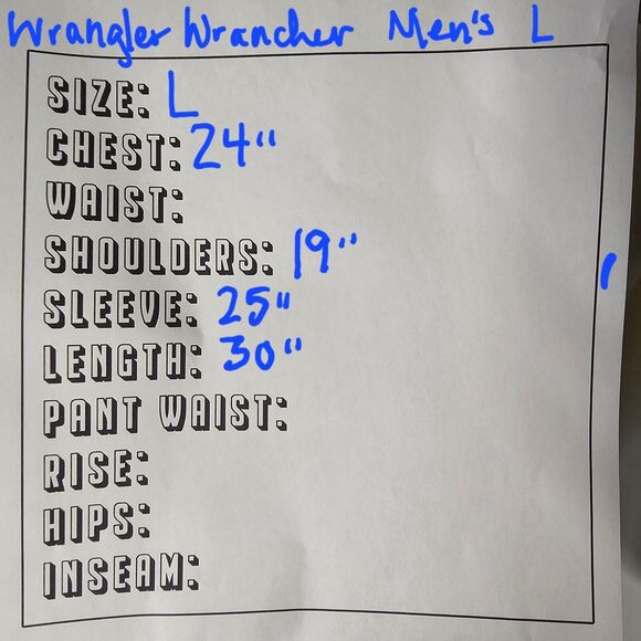 Wrancher By Wrangler Blue Plaid Men Button Down Shirt White Pearl Snap Size L - Picture 7 of 7